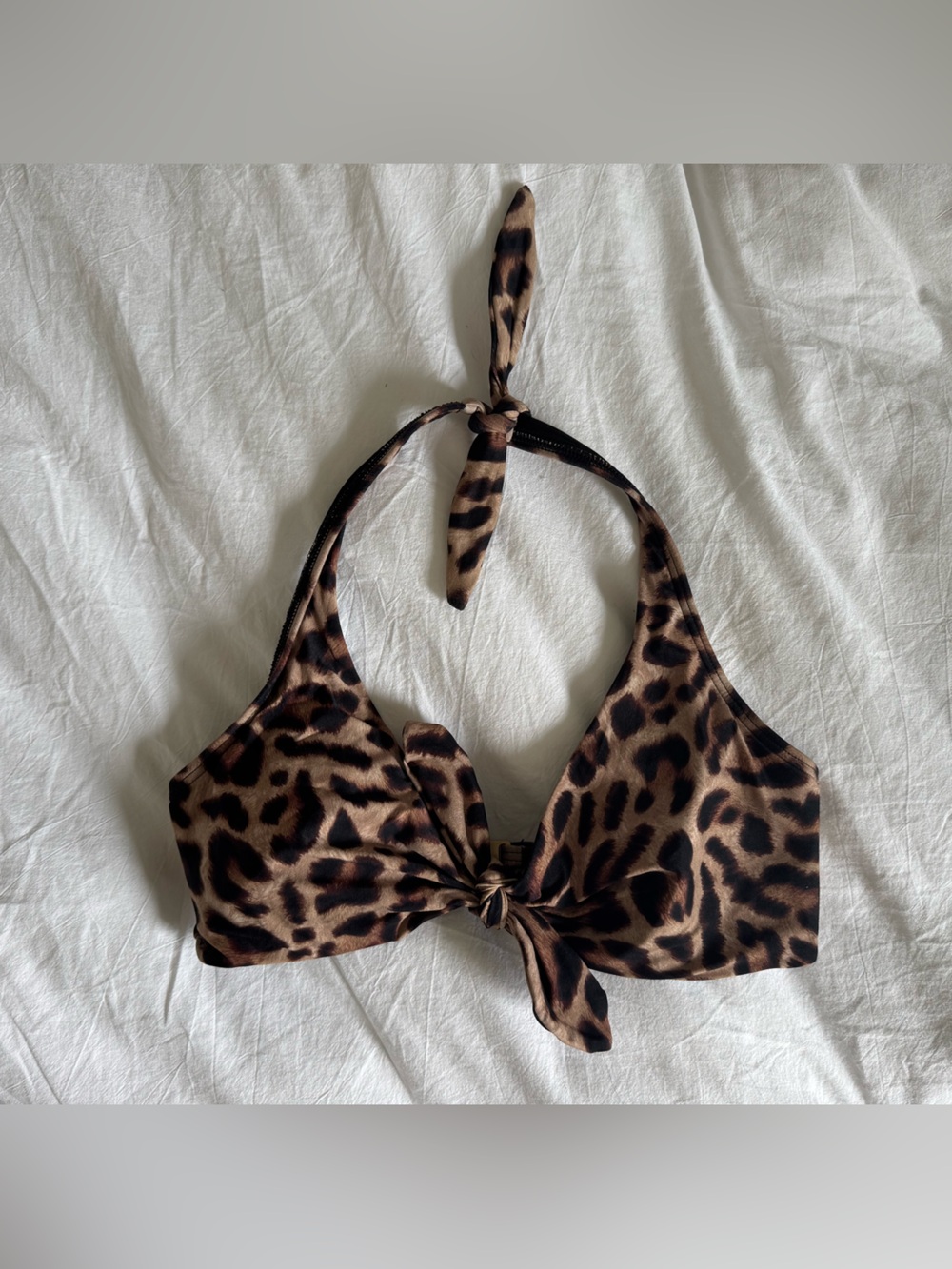 Carmen Marc Valvo Swimwear Leopard Print Bikini Top